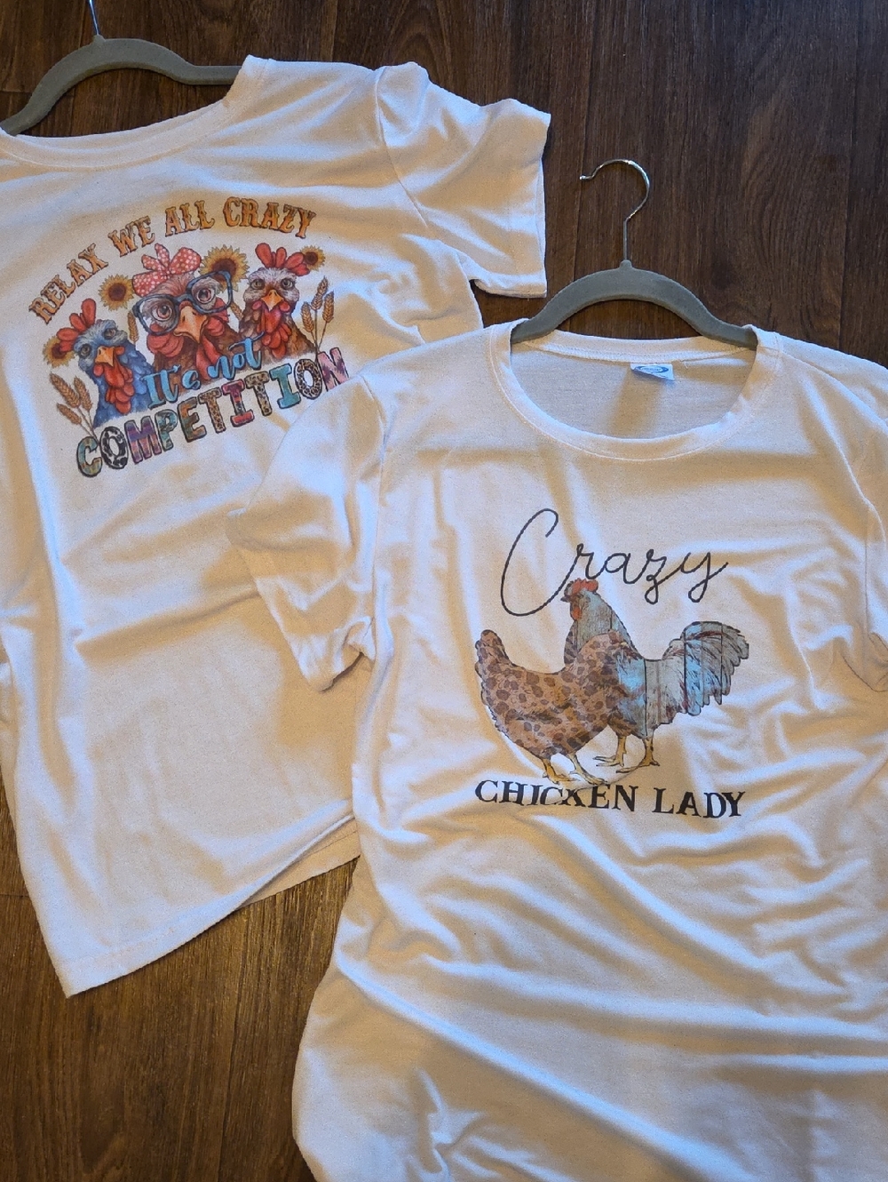 White "Crazy Chicken Lady" Graphic Tee